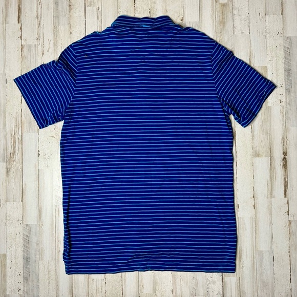 Polo Ralph Lauren Golf Polo Shirt Mens XL Blue Stripe Pony Preppy - Picture 7 of 9